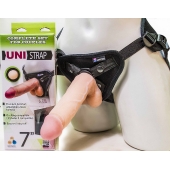 Страпон-унисекс с двумя насадками UNI strap 7  Harness - 19 и 16 см. - LOVETOY (А-Полимер) - купить с доставкой в Коломне