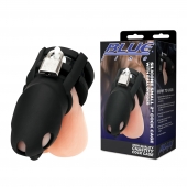 Черная клетка для пениса Silicone Small 2 in Cock Cage With Ball Divider - BlueLine - купить с доставкой в Коломне