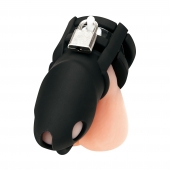 Черная клетка для пениса Silicone Small 2 in Cock Cage With Ball Divider - BlueLine - купить с доставкой в Коломне