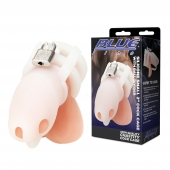 Белая клетка для пениса Silicone Small 2 in Cock Cage With Ball Divider - BlueLine - купить с доставкой в Коломне
