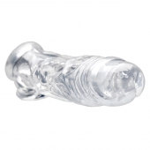 Прозрачная насадка для увеличения члена Realistic Clear Penis Enhancer and Ball Stretcher - 20,3 см. - XR Brands - в Коломне купить с доставкой