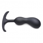 Черный массажер простаты с утяжелителями Premium Silicone Weighted Prostate Plug Medium - 16,3 см. - XR Brands - в Коломне купить с доставкой