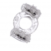 Прозрачное виброкольцо с двумя вибропульками - Toyfa Basic - в Коломне купить с доставкой