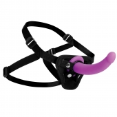 Лиловый поясной страпон Navigator Silicone G-Spot Dildo with Harness - 17,8 см. - XR Brands - купить с доставкой в Коломне