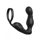 Черный вибростимулятор простаты с эрекционным кольцом Ass-Gasm Pro P-Spot Milker - Pipedream - в Коломне купить с доставкой
