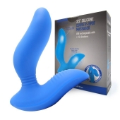 Синий вибромассажер простаты 3,5’’ Curve P-spot Massager - 12 см. - Erokay - в Коломне купить с доставкой
