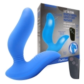Синий вибромассажер простаты 3,5’’ Remote Control Curve P-spot Massager - 12 см. - Erokay - в Коломне купить с доставкой