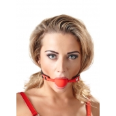 Силиконовый кляп-шар на чёрных ремешках Red Gag silicone - Orion - купить с доставкой в Коломне