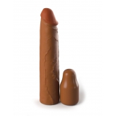 Коричневая насадка на член 2  Silicone X-tension - 20,3 см. - Pipedream - в Коломне купить с доставкой