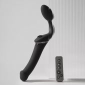 Черный безремневой вибрострапон Strap-On-Me Multi Orgasm Size XL - Strap-on-me - купить с доставкой в Коломне