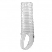 Прозрачная насадка на пенис с ребрышками и подхватом мошонки - Baile - в Коломне купить с доставкой