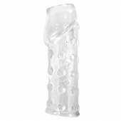 Прозрачная открытая насадка на пенис с бугорками - 19,8 см. - Baile - в Коломне купить с доставкой