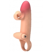 Телесная вибронасадка на пенис с подхватом мошонки - 20 см. - Baile - в Коломне купить с доставкой