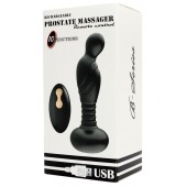 Черный массажер простаты с вибрацей и возвратно-поступательными движениями - Boys of Toys - в Коломне купить с доставкой