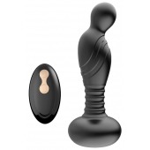 Черный массажер простаты с вибрацей и возвратно-поступательными движениями - Boys of Toys - в Коломне купить с доставкой