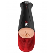 Телесный мастурбатор-вагина в черной колбе с вибрацией Fuck-O-Matic Pro XL - Pipedream - в Коломне купить с доставкой
