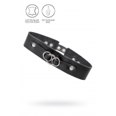 Черный чокер-ошейник со связанными кольцами на подложке - Pecado - купить с доставкой в Коломне