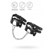 Черные кожаные наручники-браслеты из двух ремешков - Pecado - купить с доставкой в Коломне