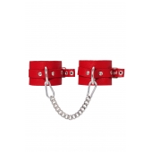 Красные мягкие кожаные оковы с люверсами - Pecado - купить с доставкой в Коломне