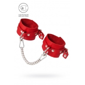 Красные мягкие кожаные оковы с люверсами - Pecado - купить с доставкой в Коломне