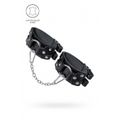 Черные кожаные оковы с двумя ремешками - Pecado - купить с доставкой в Коломне