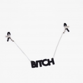 Зажимы на соски с кожаной подвеской Bitch - Crazy Handmade - купить с доставкой в Коломне