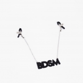 Зажимы на соски с кожаной подвеской BDSM - Crazy Handmade - купить с доставкой в Коломне