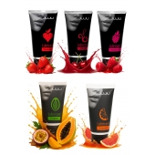 Набор из 5 съедобных лубрикантов JUJU (клубника, малина, тропические фрукты, вишня, грейпфрут) - JuJu - купить с доставкой в Коломне