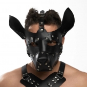 Черная кожаная маска «Собака» - Crazy Handmade - купить с доставкой в Коломне
