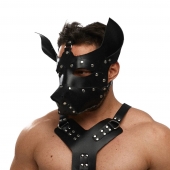 Черная кожаная маска «Собака» - Crazy Handmade - купить с доставкой в Коломне