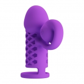 Фиолетовая вибронасадка с клиторальным отростком Harden - Baile - в Коломне купить с доставкой