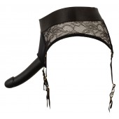 Черный женский страпон Strap-on Set: трусики и насадка - Orion - купить с доставкой в Коломне