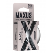Черные утолщенные презервативы MAXUS Extra Strong с железным кейсом - 3 шт. - Maxus - купить с доставкой в Коломне