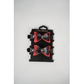 Черно-красные кожаные наручники с бантиками - Crazy Handmade - купить с доставкой в Коломне