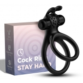 Черное эрекционное виброкольцо с подхватом мошонки Stay Hard - Boys of Toys - в Коломне купить с доставкой