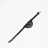 Черный чокер с клепками и золотистой фурнитурой - Crazy Handmade - купить с доставкой в Коломне