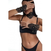 Фигурный набор для БДСМ-игр с узорами и золотистой фурнитурой - Crazy Handmade - купить с доставкой в Коломне