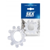 Прозрачное эрекционное кольцо со стимулирующими шариками - Sex Expert - в Коломне купить с доставкой