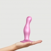 Розовая насадка Strap-On-Me Dildo Plug Curvy size M - Strap-on-me - купить с доставкой в Коломне