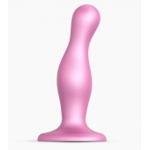 Розовая насадка Strap-On-Me Dildo Plug Curvy size M - Strap-on-me - купить с доставкой в Коломне