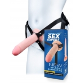 Мужской полый страпон на регулируемых ремешках - 22 см. - Sex Expert - купить с доставкой в Коломне