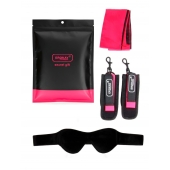 Черно-розовый эротический набор: маска, наручники и повязка - Erokay - купить с доставкой в Коломне