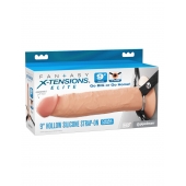 Телесный пустотелый фаллопротез 9’’ Hollow Silicone Strap-On - 24,1 см. - Pipedream - купить с доставкой в Коломне