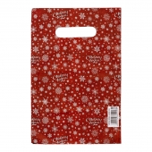 Красный подарочный новогодний пакет с вырубной ручкой (20х30 см) - Сима-Ленд - купить с доставкой в Коломне