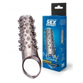 Дымчатая насадка на пенис с шипами и выпуклостями - 12 см. - Sex Expert - в Коломне купить с доставкой