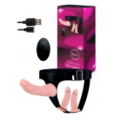 Женский страпон с 3 насадками и вибрацией - Erowoman-Eroman - купить с доставкой в Коломне