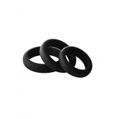 Набор из 3 черных эрекционных колец Smooth Silicone Cockring Pack - Dream Toys - в Коломне купить с доставкой