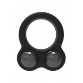 Черное эрекционное кольцо с утяжелителями Cockring Dual Weight - Dream Toys - в Коломне купить с доставкой