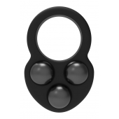 Черное эрекционное кольцо с утяжелителями - Dream Toys - в Коломне купить с доставкой