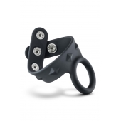 Черное эрекционное кольцо с подхватом мошонки на кнопках VS6 - Blush Novelties - в Коломне купить с доставкой